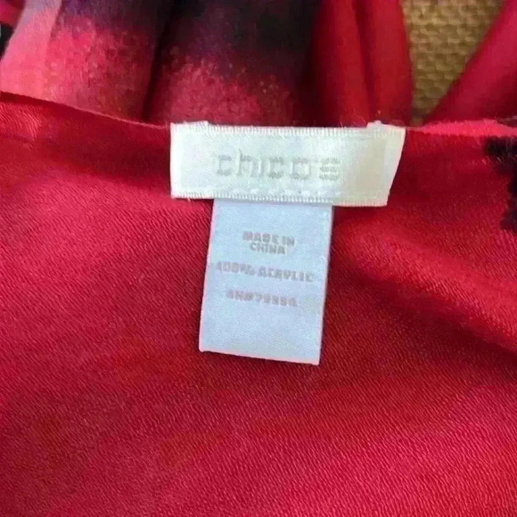 Chicos red and black scarf - Picture 3 of 3